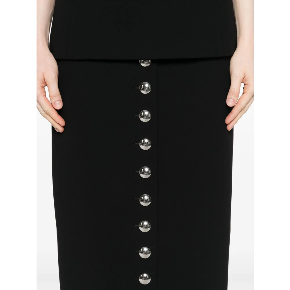 Khaite Zwarte Rok met Hoge Taille Black Dames