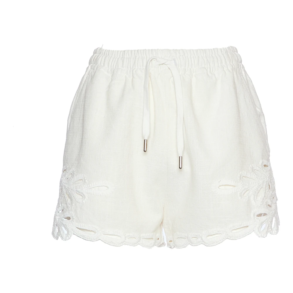 Isabel marant Witte Bermuda Shorts met Borduurwerk White Dames