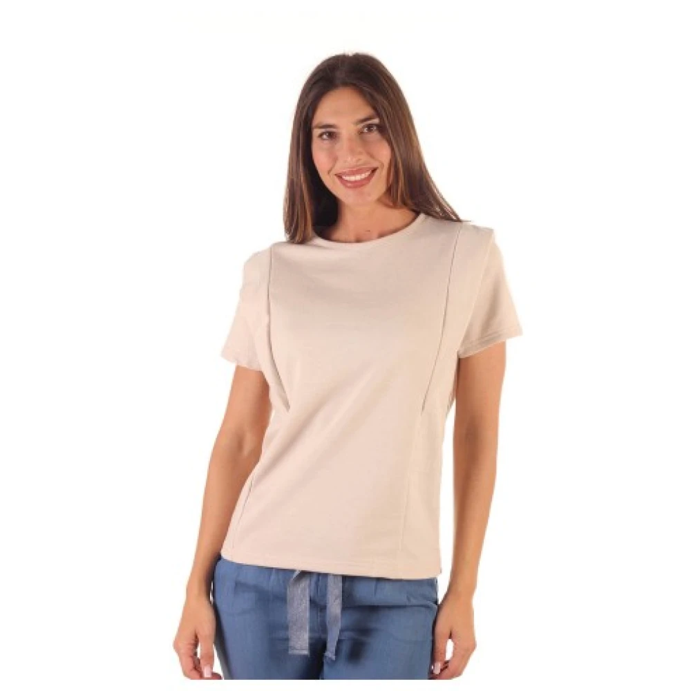 Only Dames T-shirt van katoen polyester Beige Dames