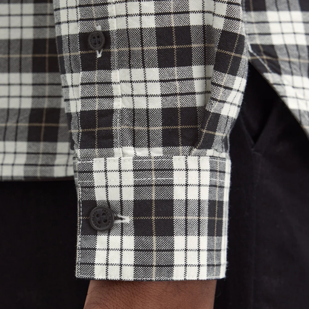 Fred Perry Tartan Oxford Overhemd in Ecru Black Heren