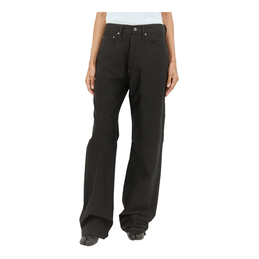 Maison Margiela Coated Denim Straight-Leg Jeans Black Dames