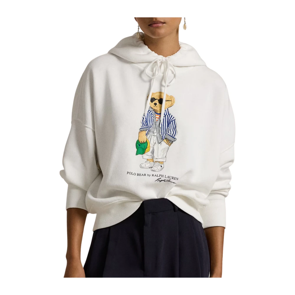 Polo Ralph Lauren Gestreepte lange mouwen sweatshirt wit White Dames