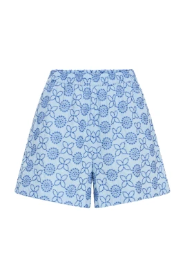 Blommiga broderade shorts