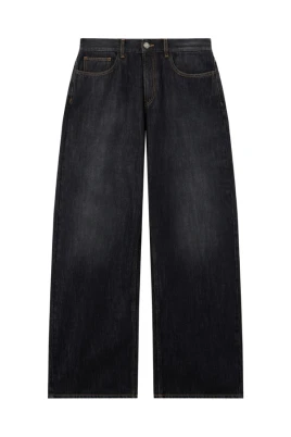 Curved Logo Loose Jeans