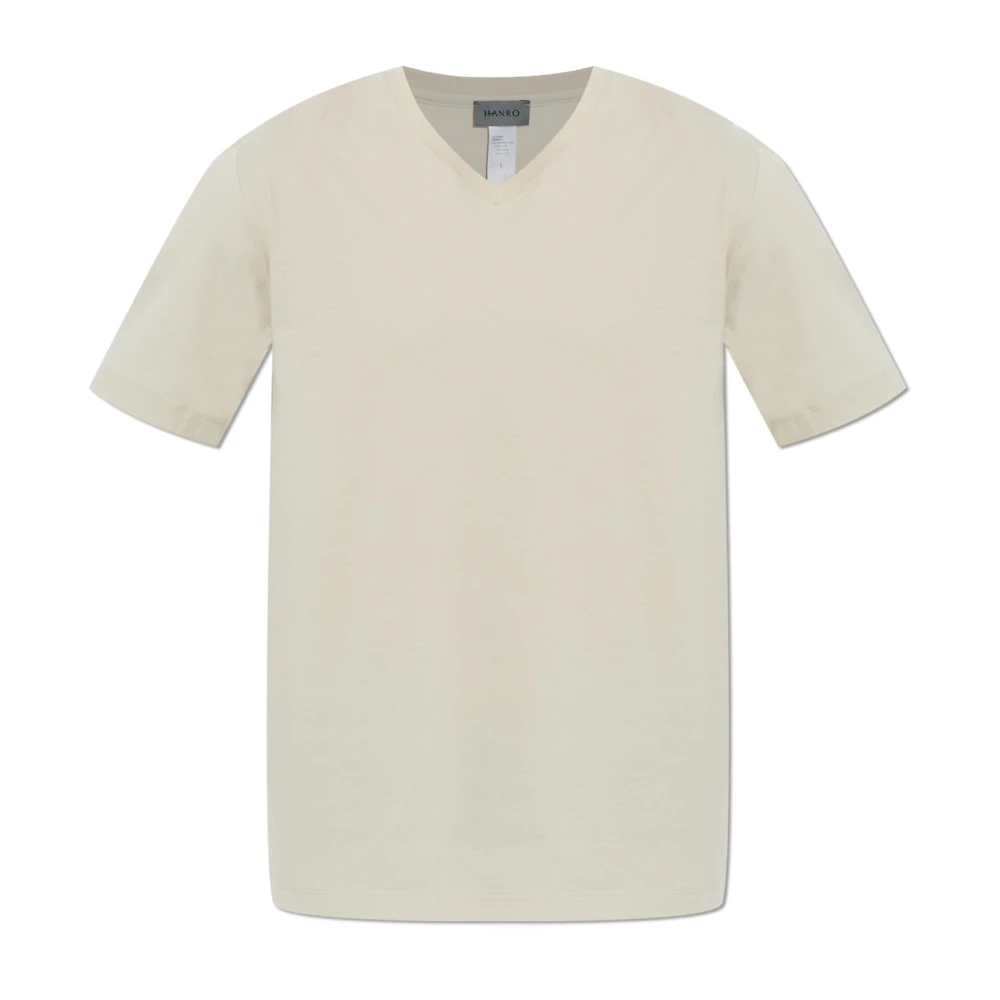 Hanro Homme Beige Tops, Taille: M T-Shirt Sous-Vêtement