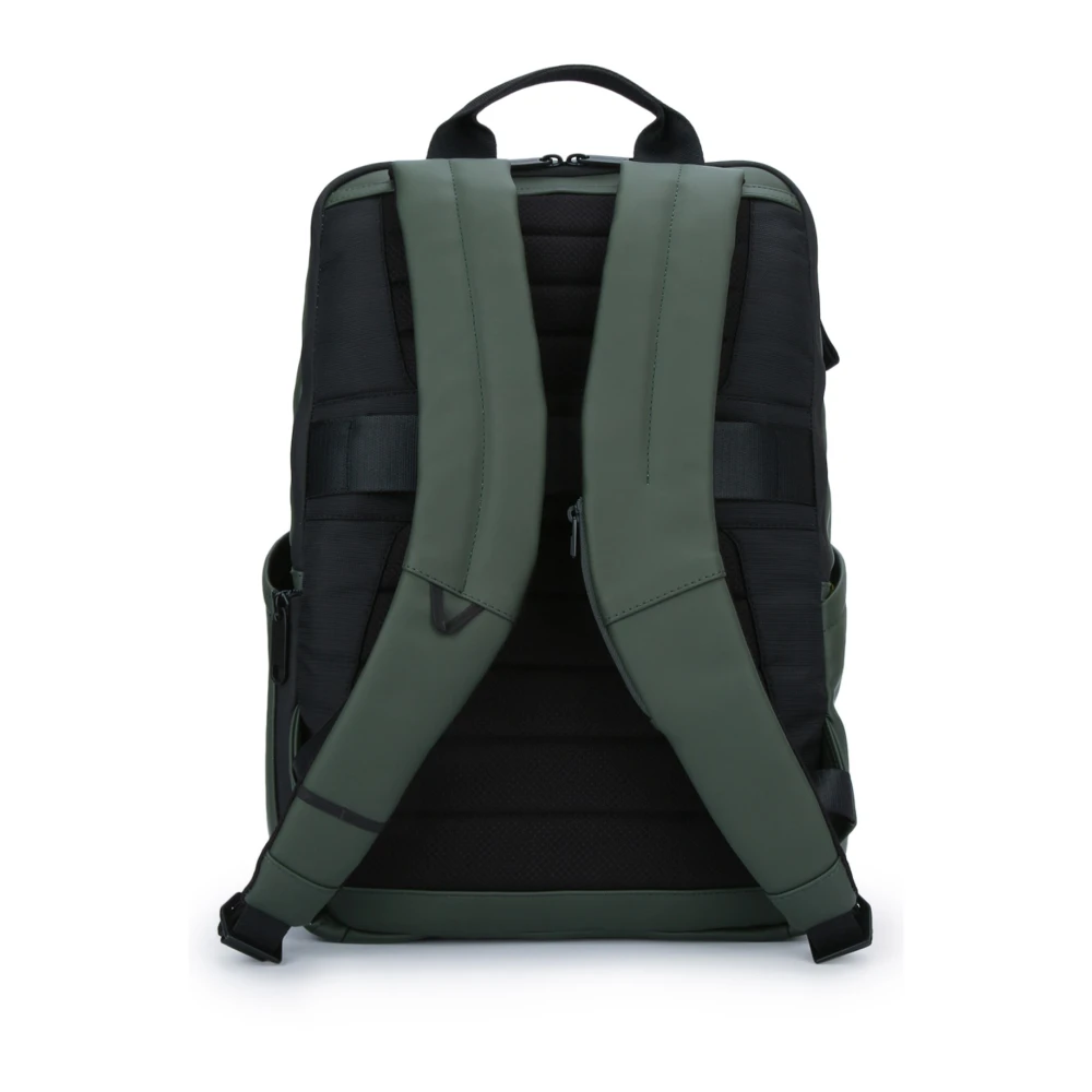 Piquadro Stoffen Laptop Rugzak met 2 Compartimenten Green Unisex