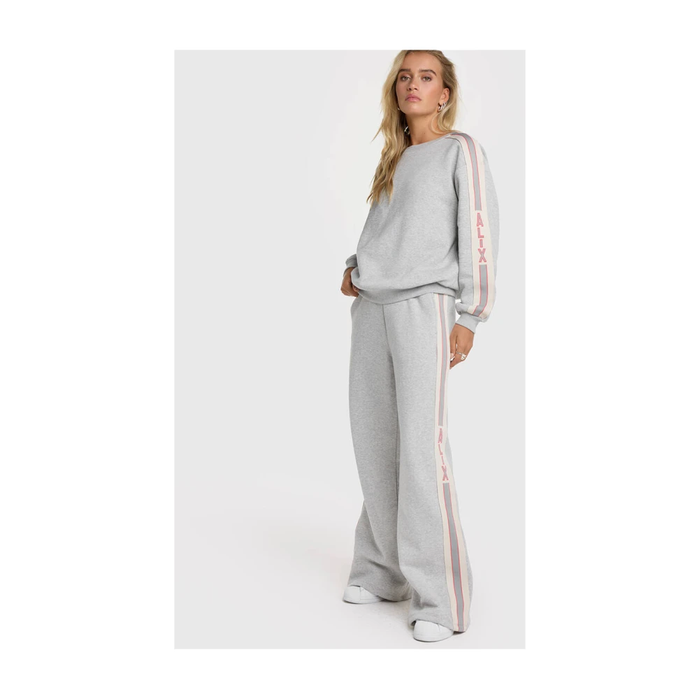 Alix The Label Gestreepte Tape Sweater Gray Dames
