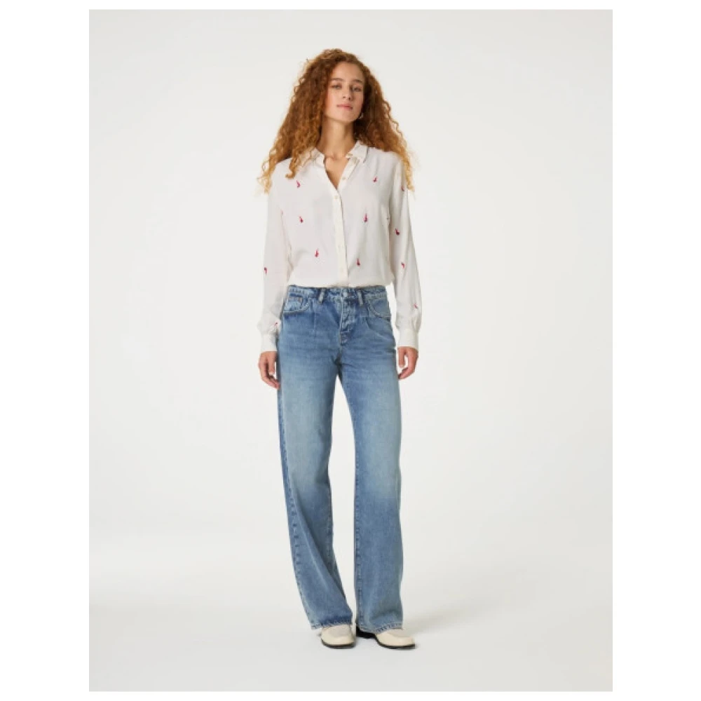 Fabienne Chapot Geborduurde Viscose Blouse met Pepers White Dames