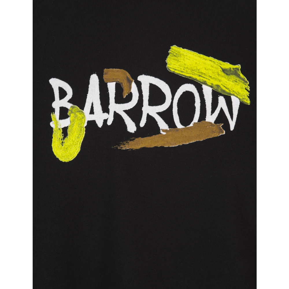 Barrow Zwarte katoenen T-shirt met grafische print Black Heren