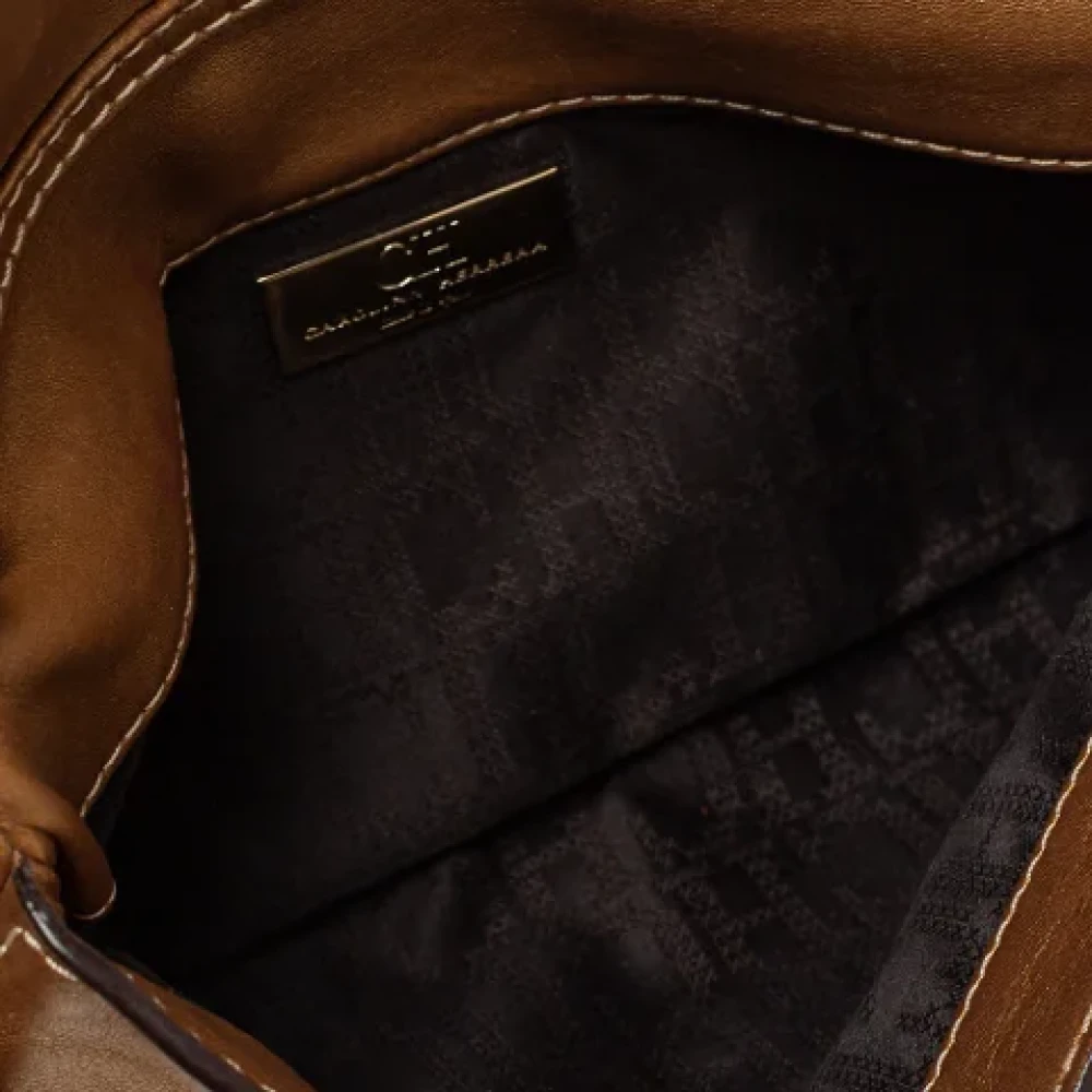 Carolina Herrera Pre-owned Leather shoulder-bags Brown Dames
