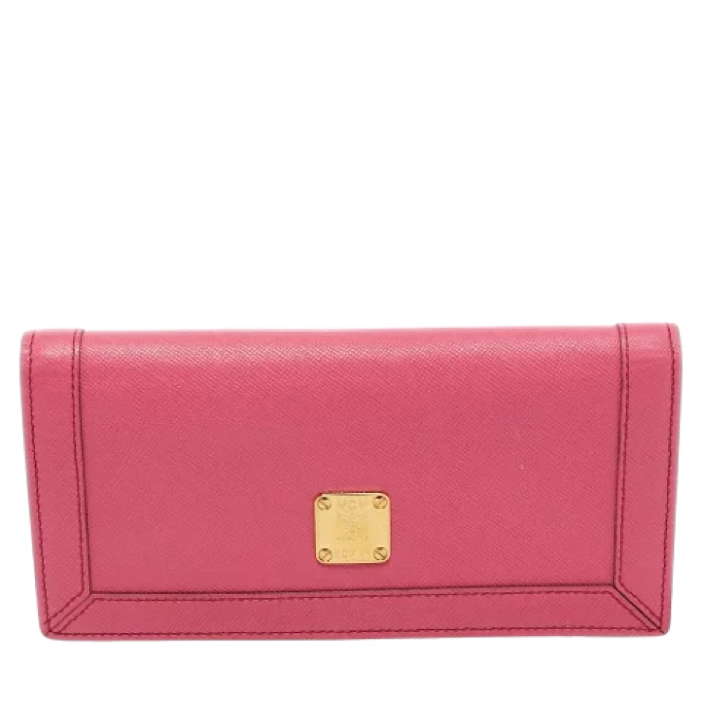 MCM Pre-owned Leather wallets Pink Dames