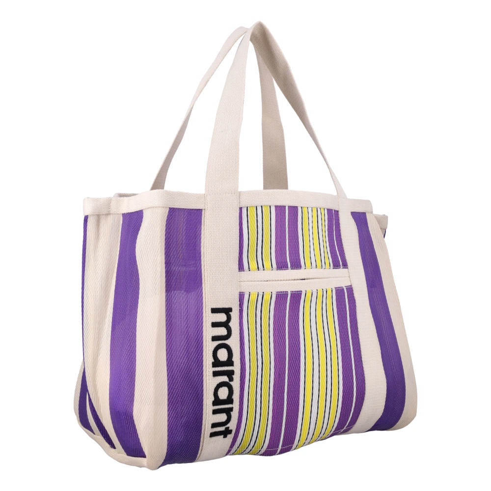 Isabel marant Multicolor Paarse Handtas met Geweven Handvatten Multicolor Dames