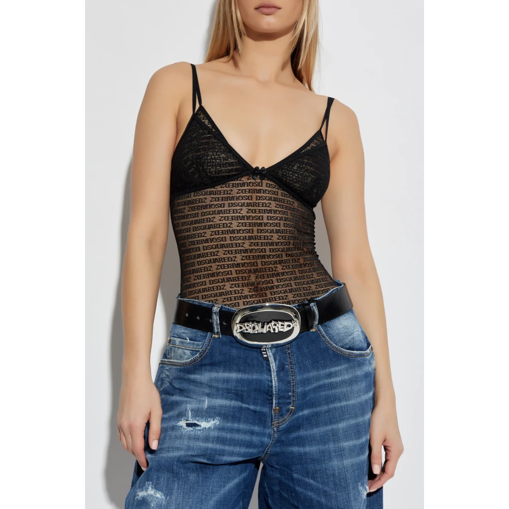 Dsquared2 Kanten hemdje Black Dames