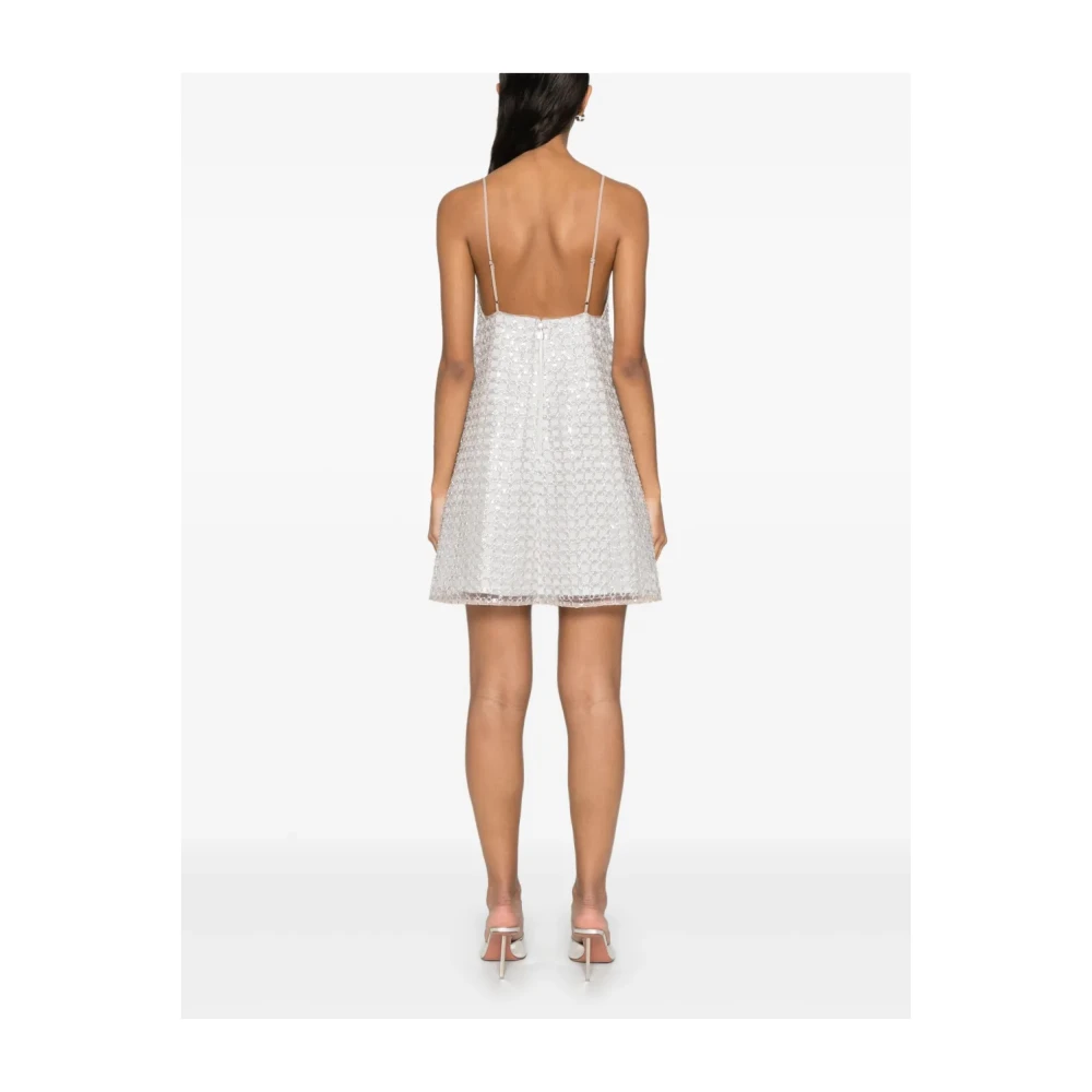 Rotate Birger Christensen Beige Jurk met V-hals en Verstelbare Bandjes Beige Dames