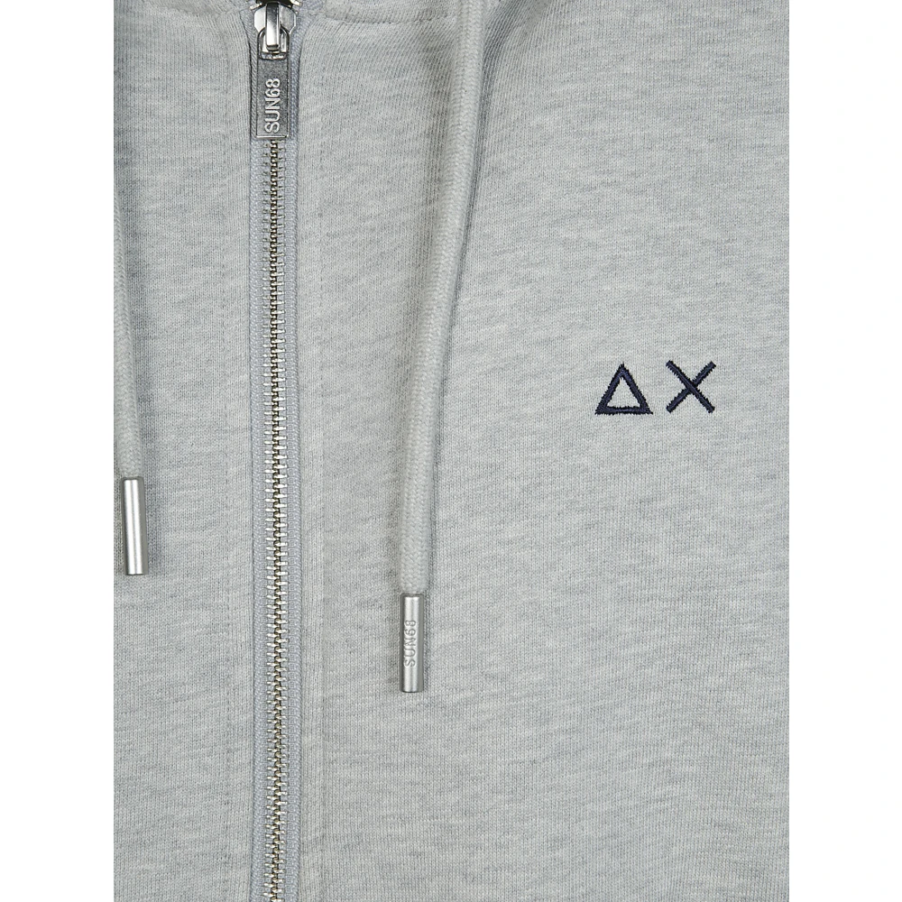 Sun68 Contrast Zip Hoodie Gray Heren
