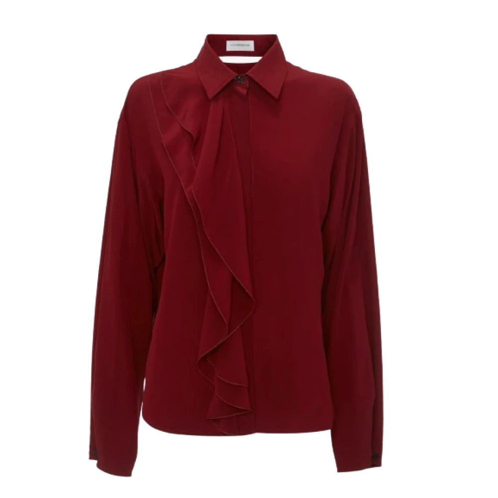 Victoria Beckham Asymmetrische zijden overhemd met knoopdetail Red Dames
