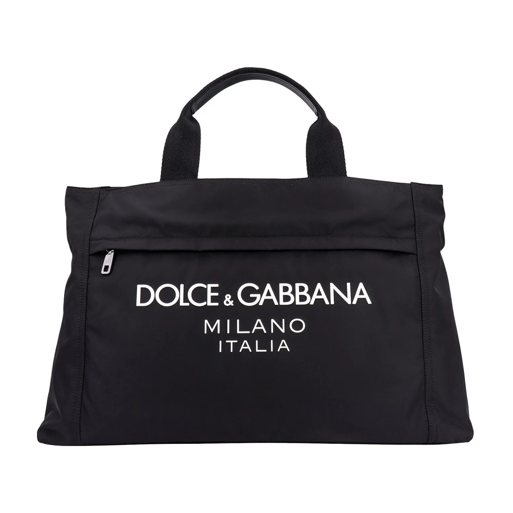 Dolce & Gabbana Zwarte Nylon Handtas Aw23 Black Heren