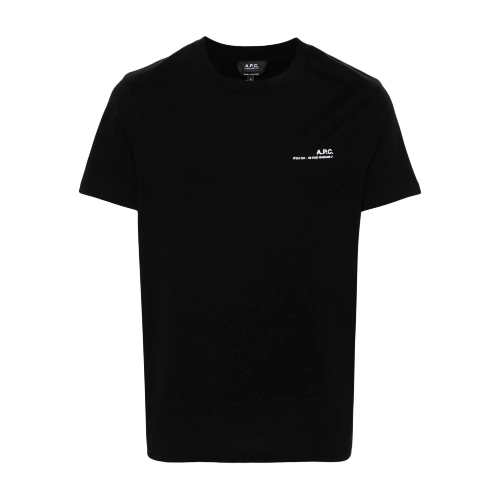 A.p.c. Zwarte Katoenen Jersey T-shirt Black Heren