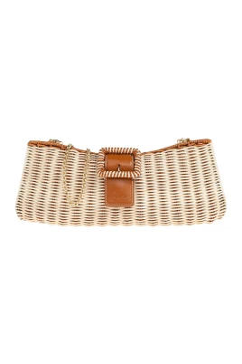 Nathalie Woven Wicker Clutch
