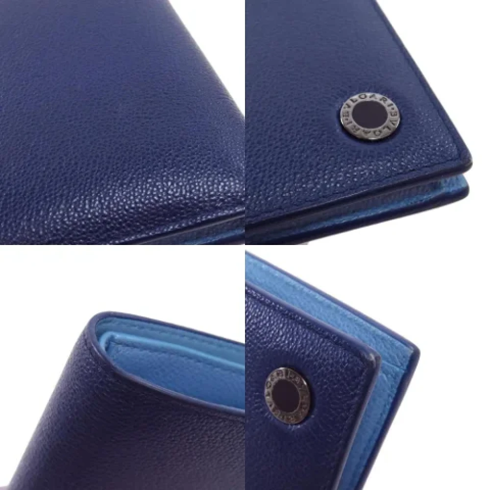 Bvlgari Vintage Pre-owned Leather wallets Blue Dames