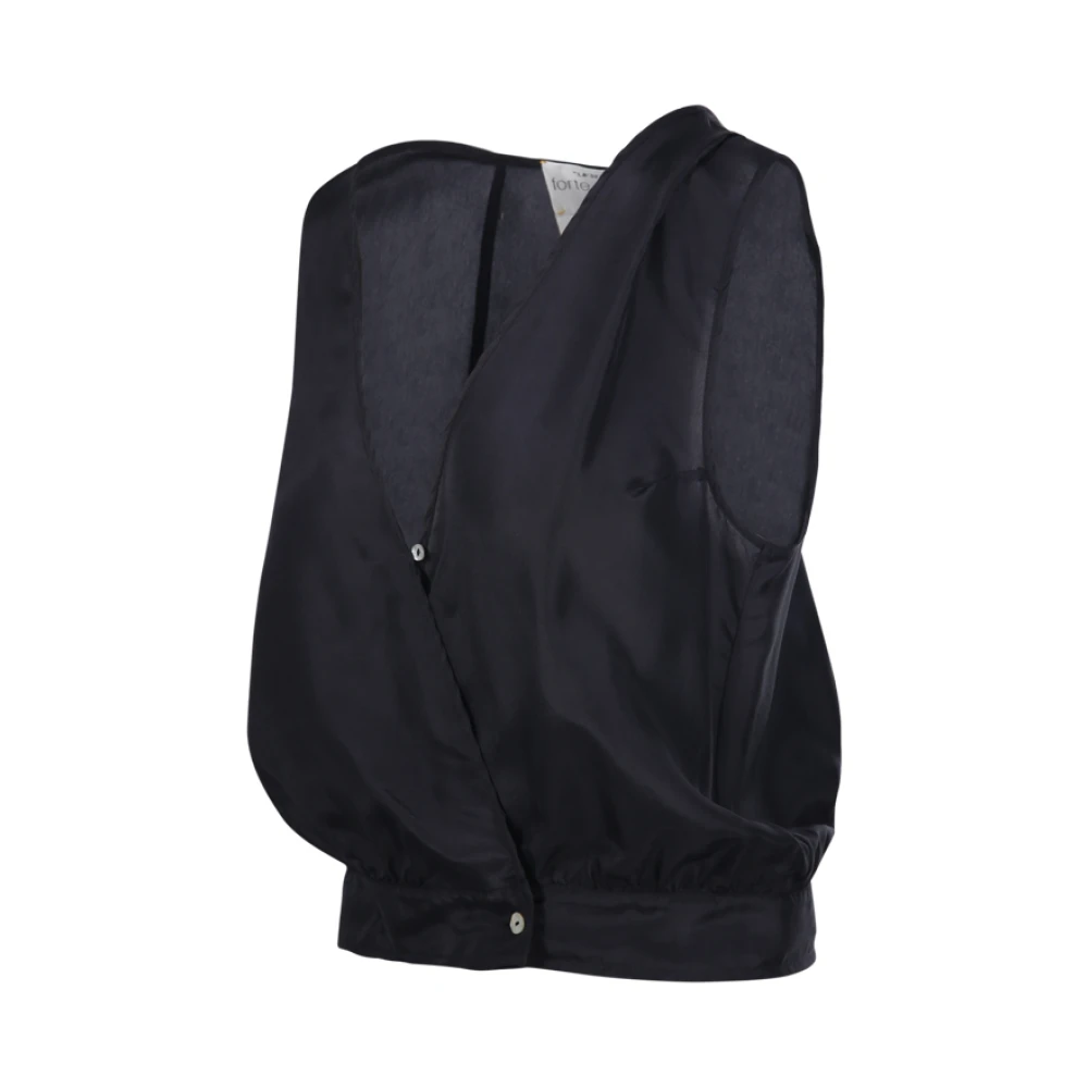 Forte Gekruiste Top in Zwart Black Dames