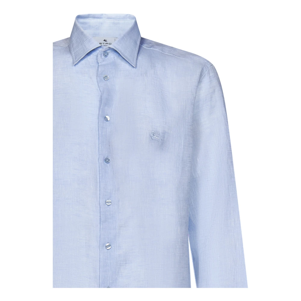 ETRO Casual Shirts Blue Heren