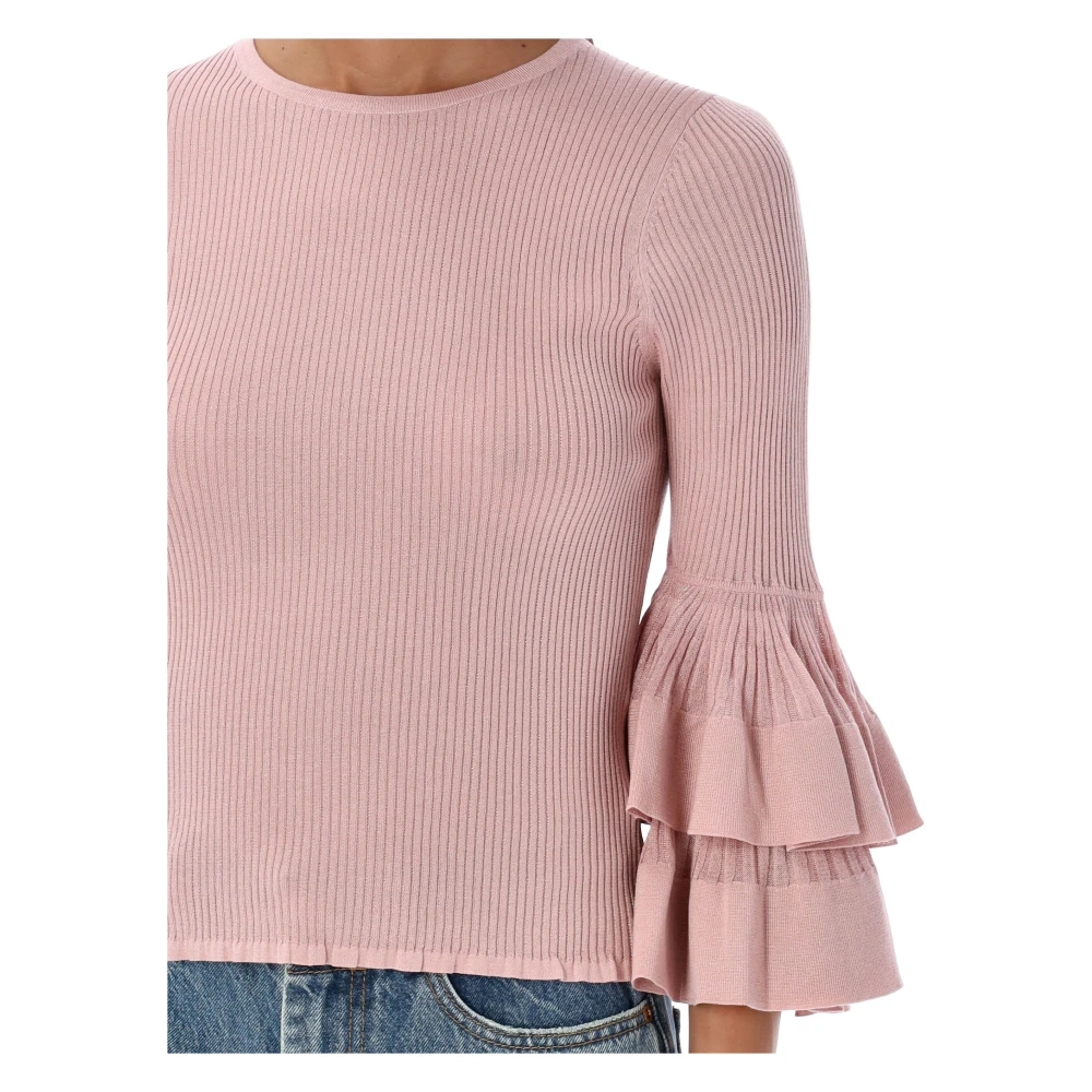 Zimmermann Roze Ruches Gebreide Kleding Aw24 Pink Dames