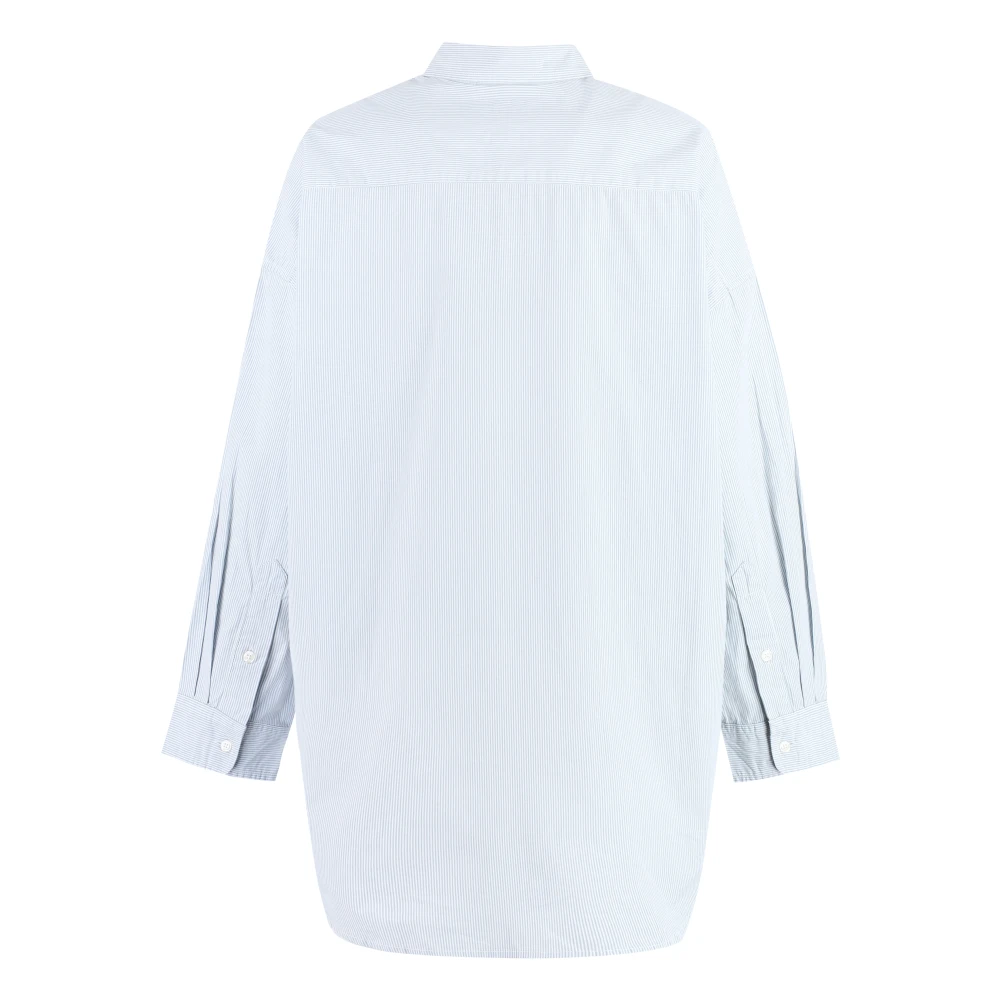 R13 Drop Neck Oxford Shirt Blue Dames
