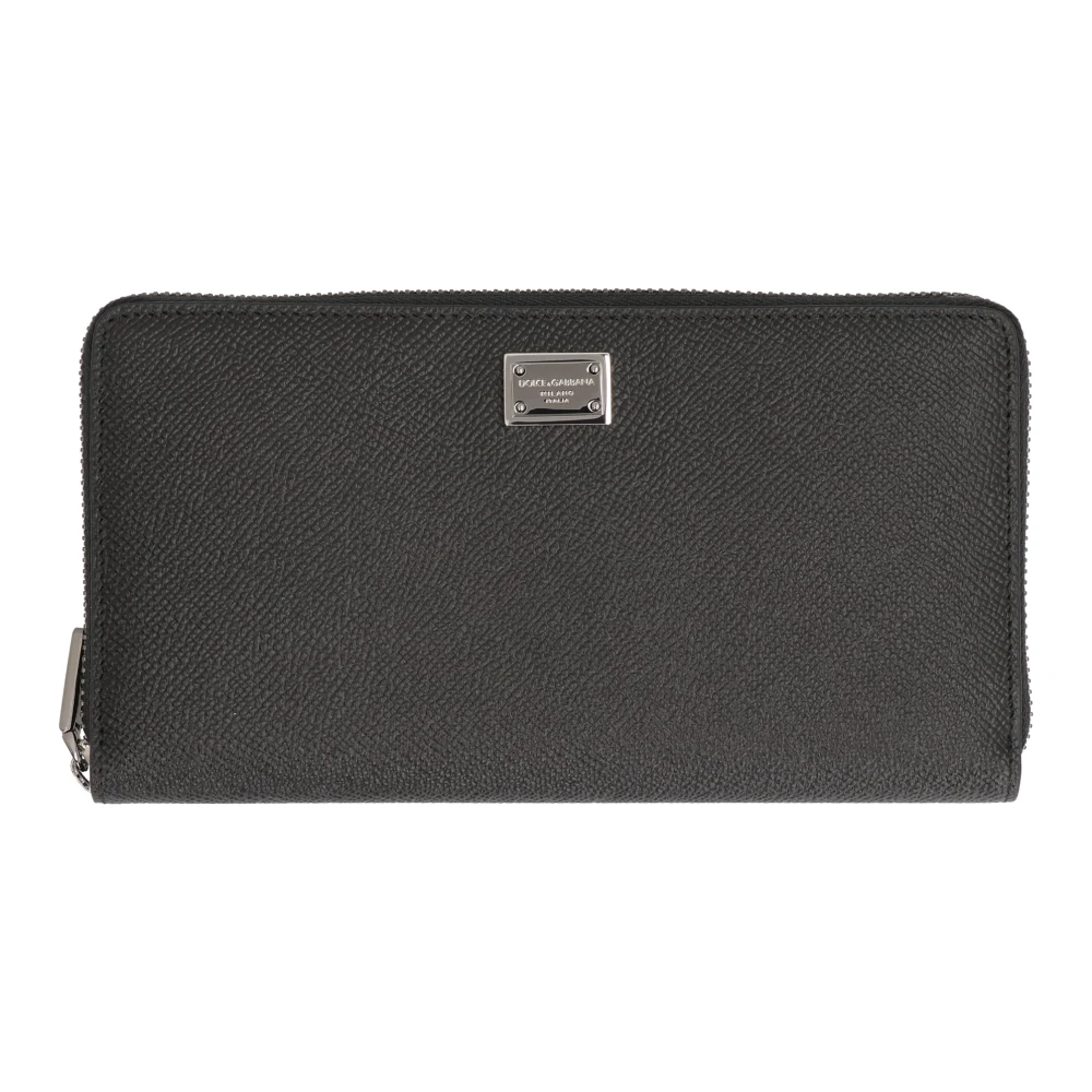 Dolce & Gabbana Portemonnee met rits en Dauphine-print Black Heren