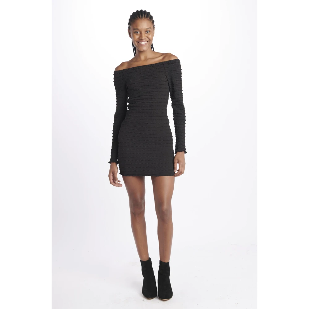 L'idée Zwart Mini Stretch Jurk Polyester Black Dames