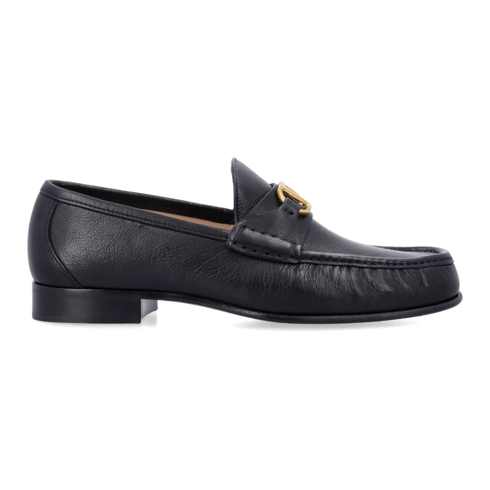 Valentino Garavani Men's Black Closed Vlogo Signature Loafer Shoes