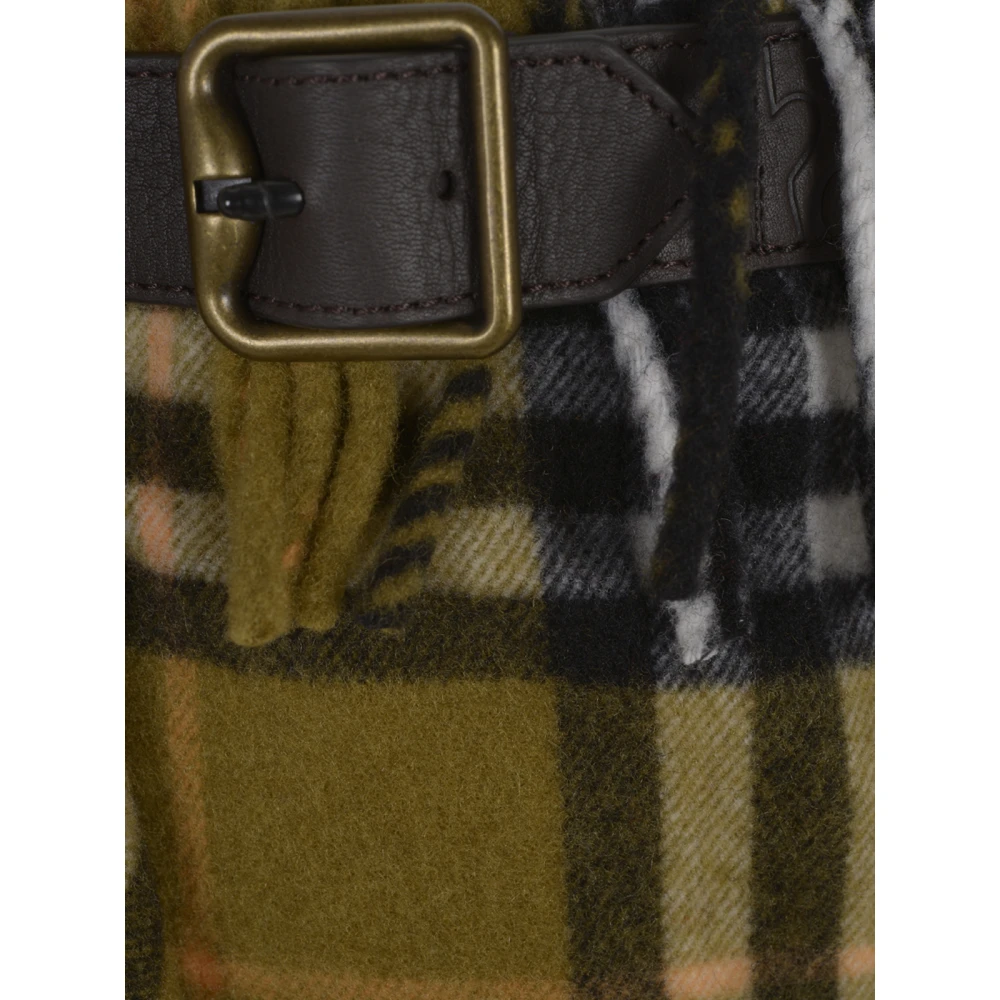 Burberry Ruit Franje Wol Kasjmier Rok Green Dames