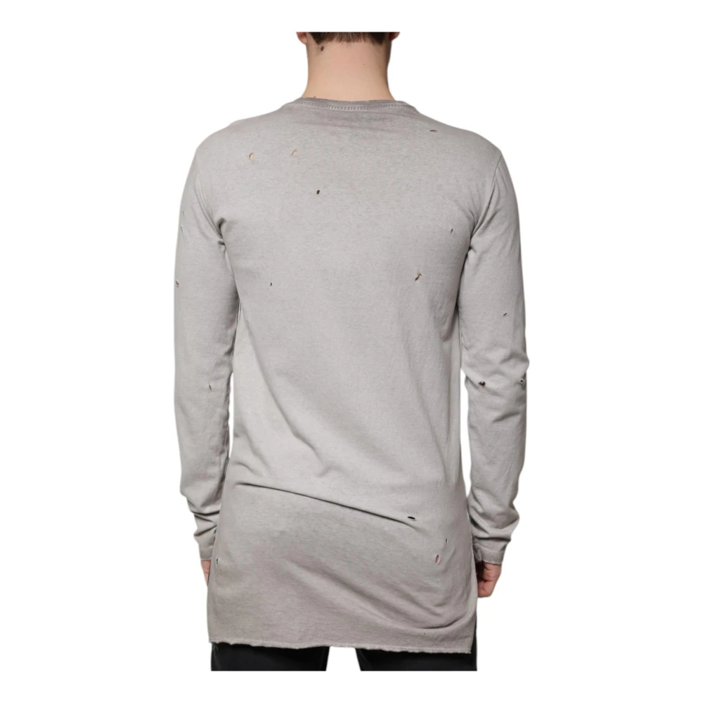 Dolce & Gabbana Logo Detail Katoenen Trui Grijs Mannen Gray Heren