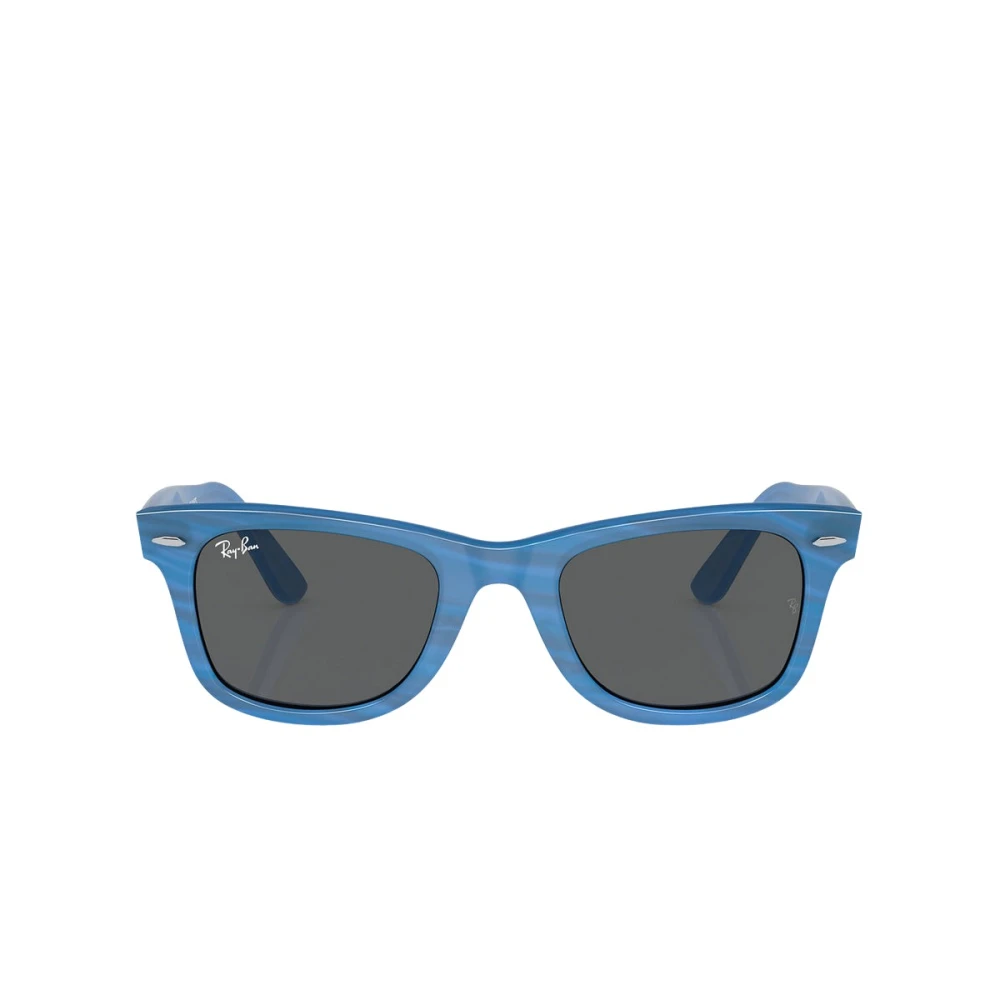 Ray-Ban Sunglasses Original Wayfarer Change - Photo Striped Blue Frame Grey Lenses 50-22, RB2140 - Image 5