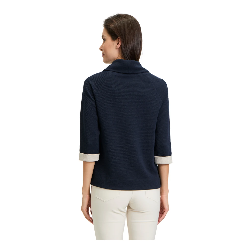 Betty Barclay Trendy Turtleneck Sweatshirt met Glitter Blue Dames
