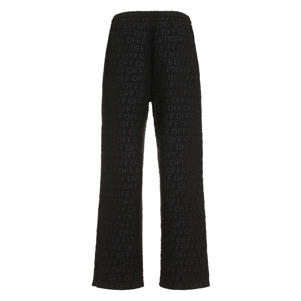 Off White Bouclé Gebreide Broek Black Heren