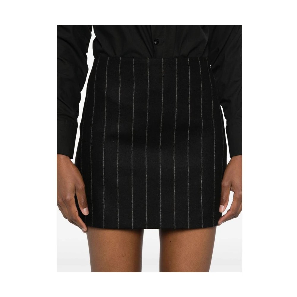 Anine Bing Donkergrijze Pinstripe Wollen Rok Gray Dames