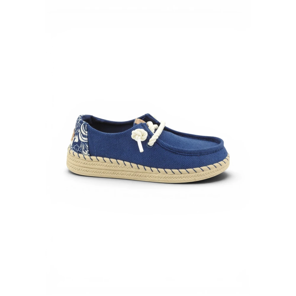 Hey Dude Blue Laced Shoes, Female, 6 Uk, Lace-Up Espadrilles