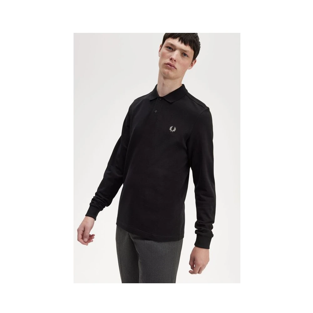 Fred Perry Lange Mouw Polo Shirt Black Heren
