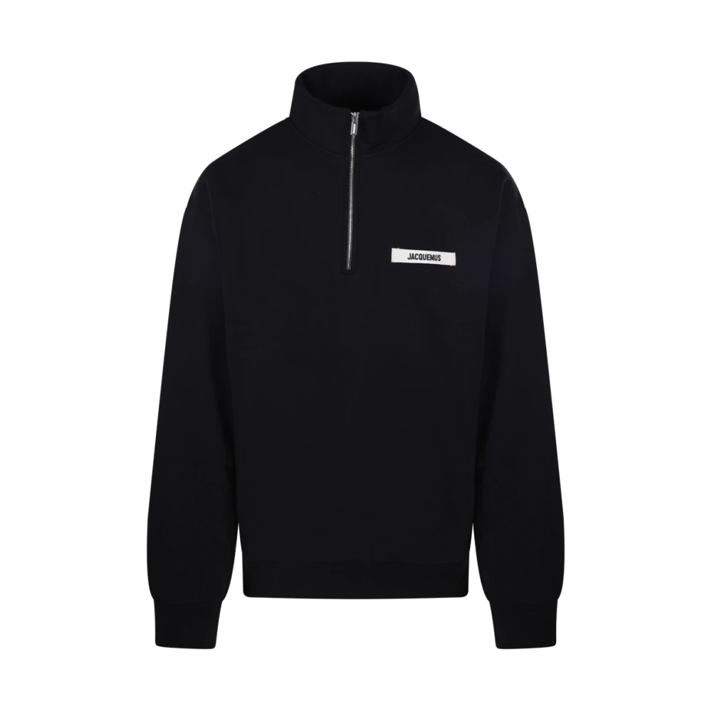 Jacquemus Zwarte Gros Grain Sweatshirt Black Heren