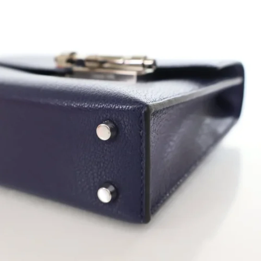 Hermès Vintage Pre-owned Leather crossbody-bags Blue Dames