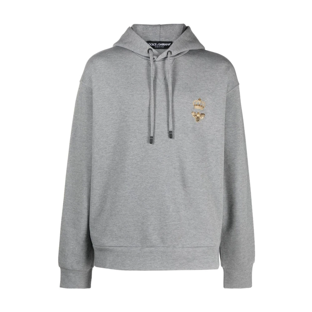 Dolce & Gabbana Stilig Hoodie med Unik Design Gray, Herr