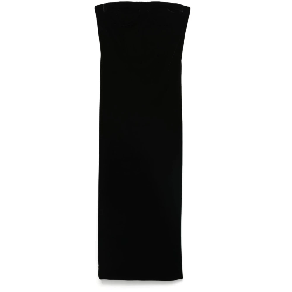 SPORTMAX Zwart Fluweel Strapless Jurk met Onderdraad Bh Black Dames