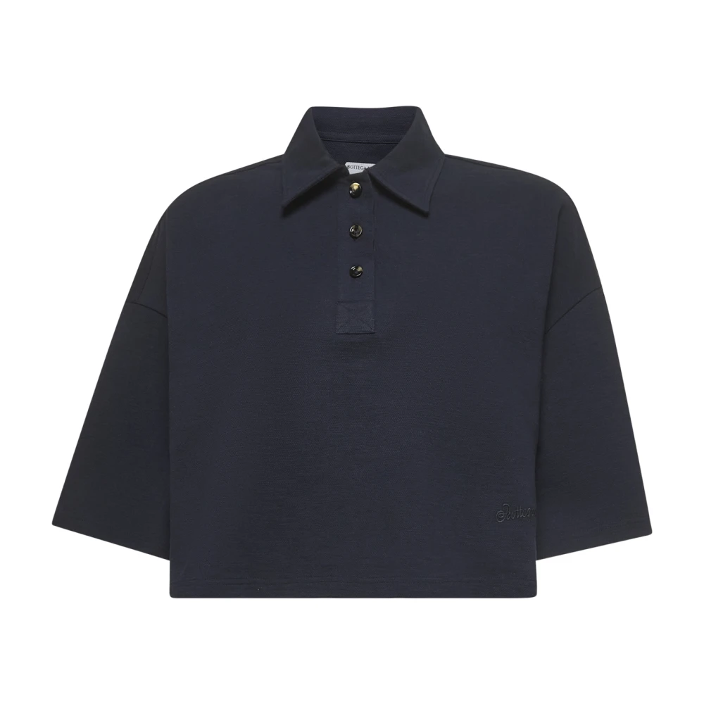 Bottega Veneta Blauw Poloshirt met Borduursel Blue Dames