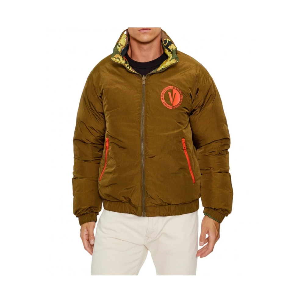Versace Jeans Couture Omkeerbare Renaissance Print Hooded Puffer Jacket Multicolor Heren