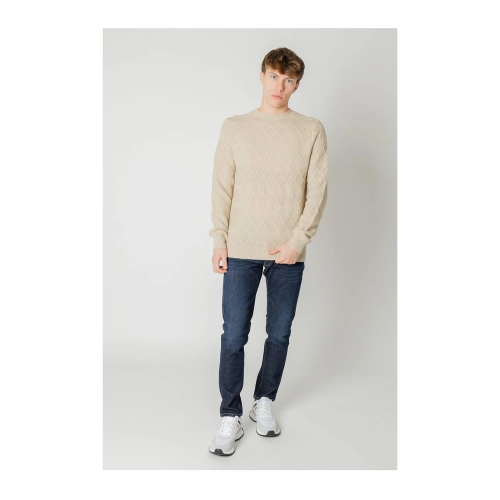 Only & Sons Beige Acryl Katoen Trui Beige Heren