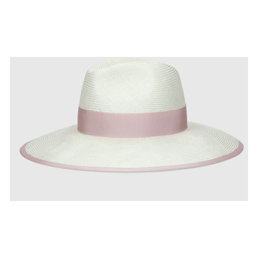 Borsalino Elegante Parasisol Hoed voor Zomerse Dagen White Dames