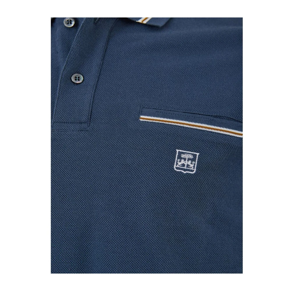 Corneliani Blauw Katoenen Poloshirt Blue Heren