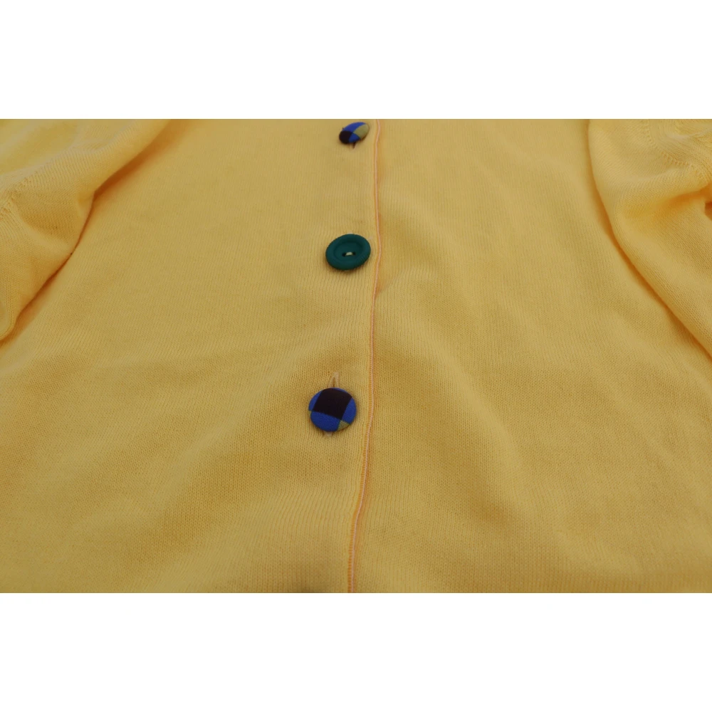Jucca Gele Katoenen Knopen Sweater Yellow Dames