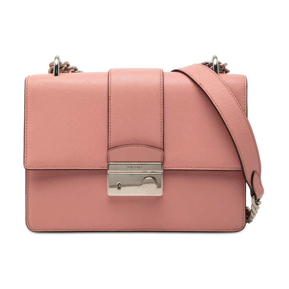 Prada Vintage Women's Pink Pre-Owned Chain Shoulder Bag